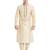 Fawn art silk straight embroidery kurta for men's