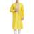 Yellow art silk straight embroidery kurta for men's