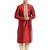 Maroon art silk straight embroidery kurta for men's