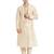 Fawn art silk straight embroidery kurta for men's