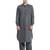 Dark grey coton straight plain pathani for men's
