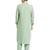 Sea green coton straight plain pathani for men's