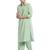 Sea green coton straight plain pathani for men's