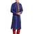 Purple art silk straight stitched kurta for men's