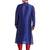 Purple art silk straight stitched kurta for men's
