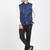 Navy blue cotton straight plain nehru jacket for men's