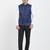 Navy blue cotton straight plain nehru jacket for men's