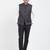 Dark grey cotton straight plain nehru jacket for men's