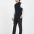 Black cotton straight plain nehru jacket for men's