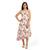 Flower digital printed one shoulder ruffle trail dress