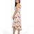 Flower digital printed one shoulder ruffle trail dress