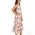 Flower digital printed one shoulder ruffle trail dress