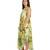 Green leaves digital printed western dress