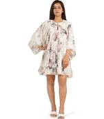 Flower digital printed gathered tunic dress
