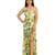 Green leaves digital printed western dress