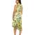 Green leaves digital printed ruffle dress