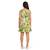 Green leaves digital printed one shoulder short dress