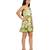 Green leaves digital printed one shoulder short dress