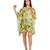 Green leaves digital printed kaftan short dress
