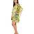 Green leaves digital printed kaftan short dress
