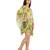 Green leaves digital printed kaftan short dress