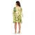 Green leaves digital printed kaftan short dress