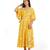 Yellow printed full circle long dress