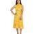 Yellow printed sleeveless dress