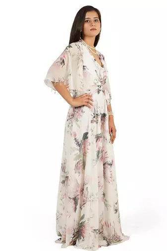 Flower digital printed jump suit
