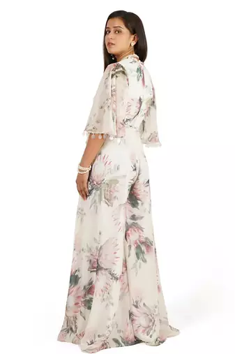 Flower digital printed jump suit