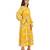 Yellow printed boat neck a-line long dress