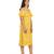 Yellow printed off shoulder ruffle dress