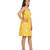 Yellow printed noodle strap short dress
