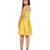 Yellow printed noodle strap short dress