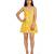 Yellow printed a-line short dress