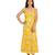 Yellow printed a-line long dress