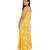 Yellow printed a-line long dress