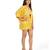 Yellow printed shorts bustier kaftan jacket
