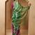 Pink-Green Tabby Silk Hand Dyed Leheriya Saree