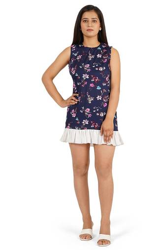 Blue sleeveless short dress