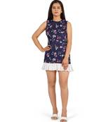 Blue sleeveless short dress