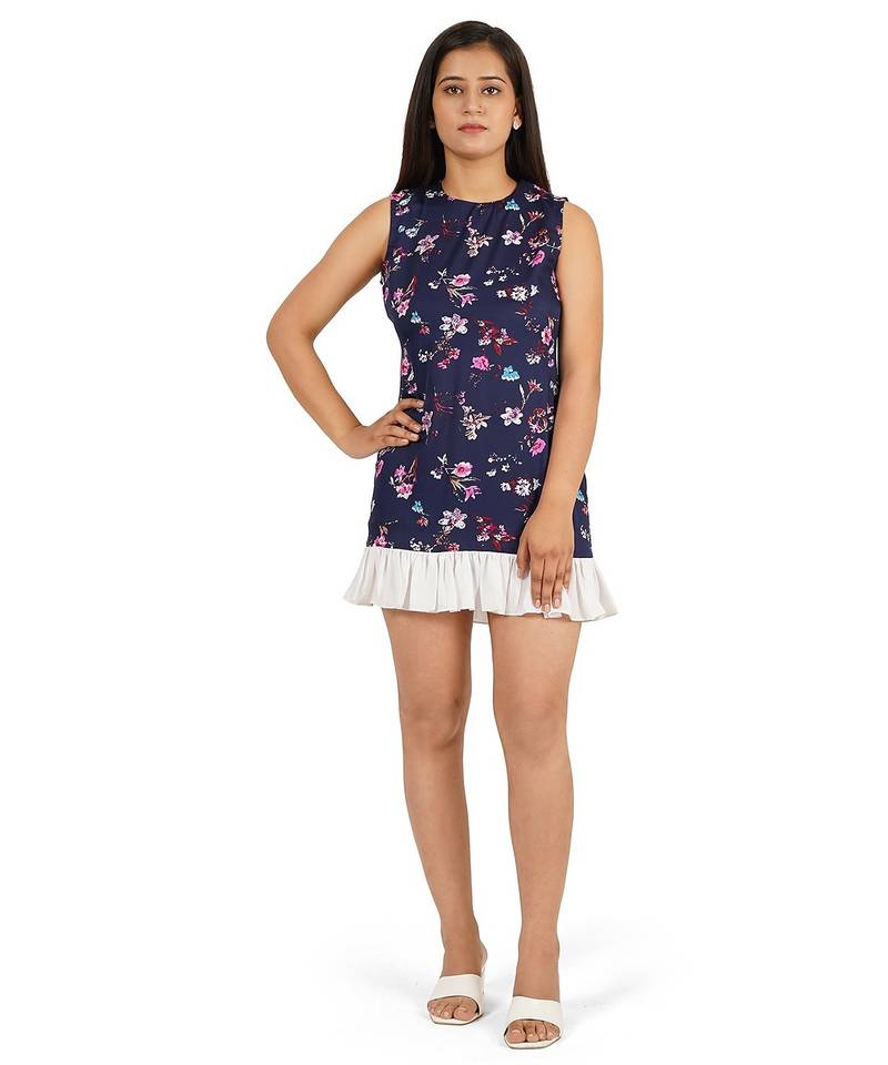 Blue sleeveless short dress