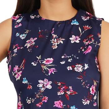 Blue sleeveless short dress 2