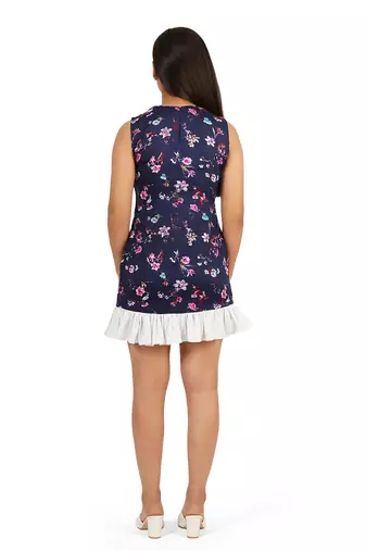 Blue sleeveless short dress