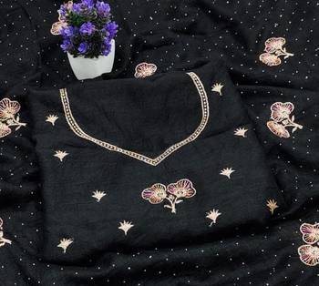 Black Color embroidery work Silk Sree 3