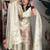 Cream chinon silk heavy thread embroidery work kurta with palazzo set