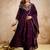 Wine vichitra silk heavy thread embroidery work kurta pant set