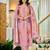 Pink chanderi butti printed kurta pant set