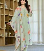 Pista chanderi butti printed kurta pant set