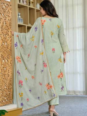 Pista chanderi butti printed kurta pant set 3